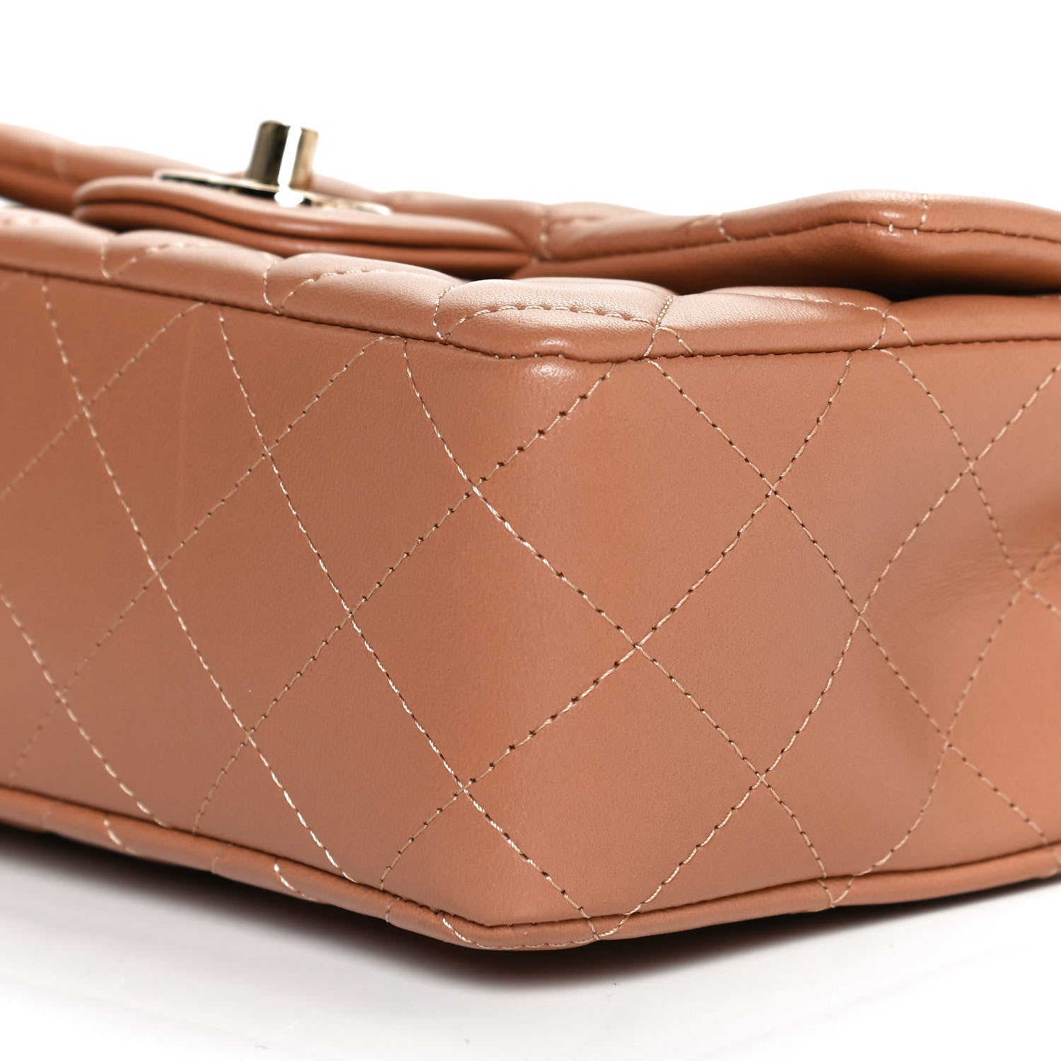Chanel Lambskin Quilted Mini Rectangular Flap Brown 9 of 10