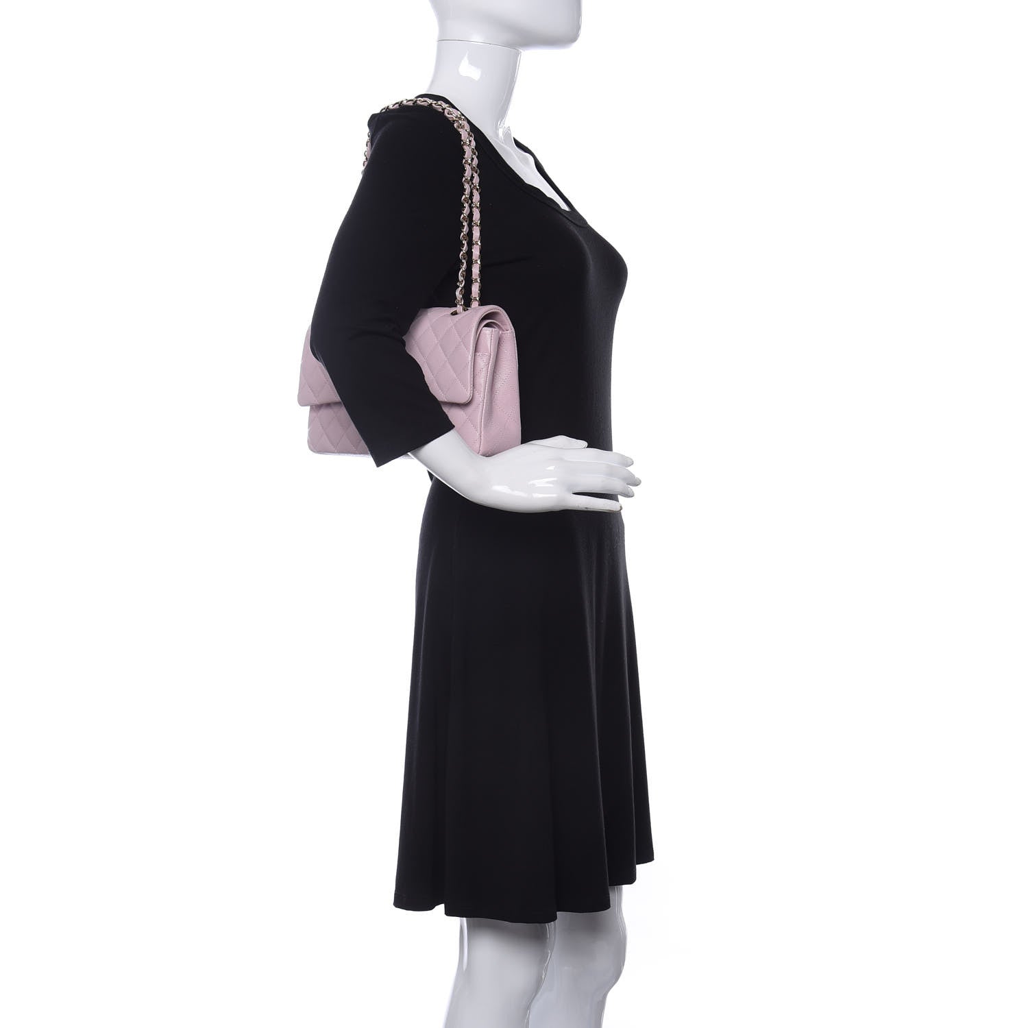 Chanel Caviar Quilted Medium Double Flap Light Pink 2 of 11