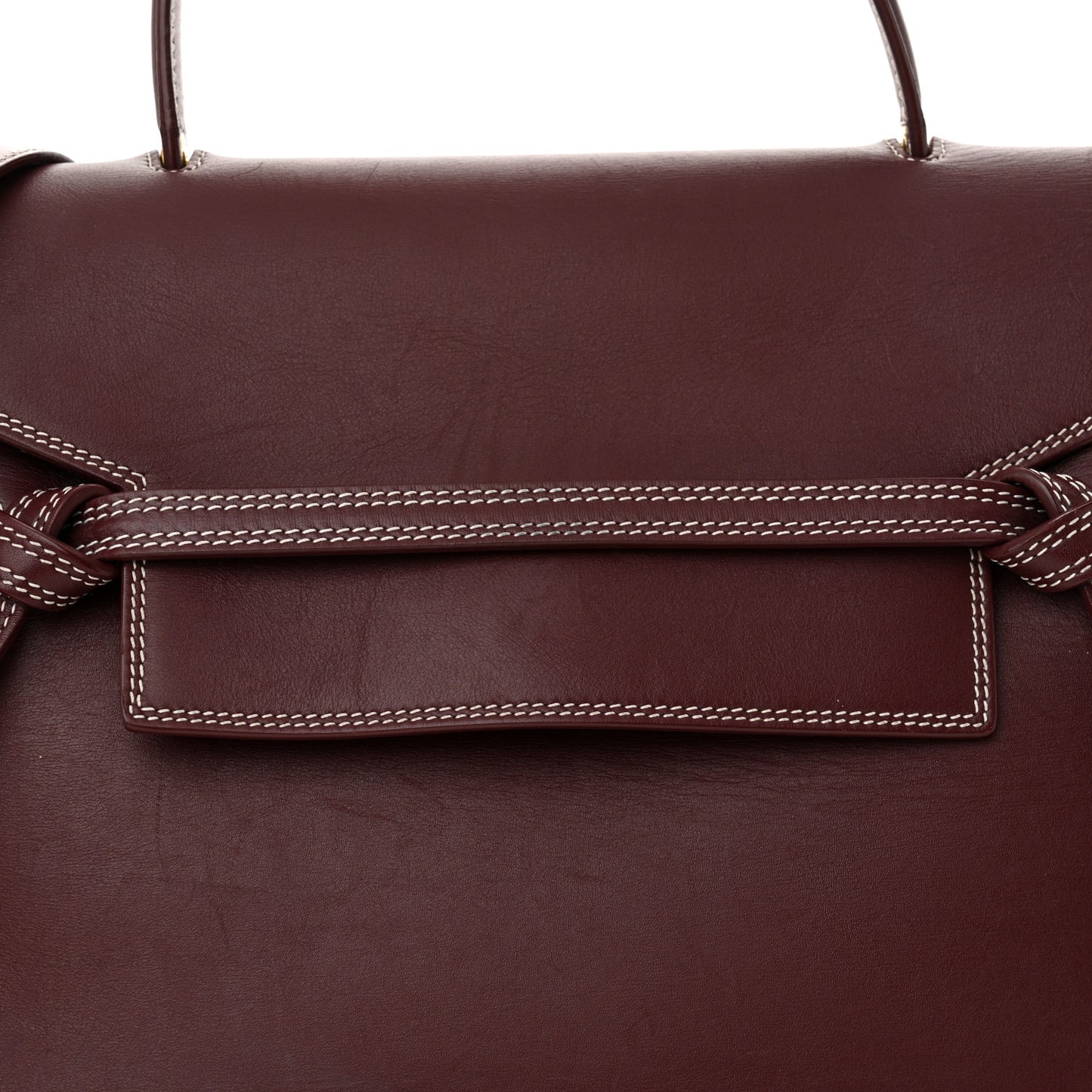 Natural Calfskin Mini Belt Bag Burgundy