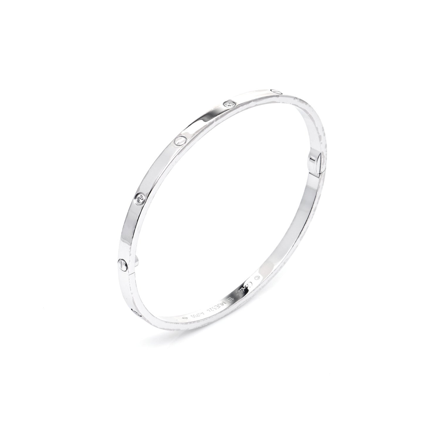 18K White Gold 6 Diamond Small LOVE Bracelet 18