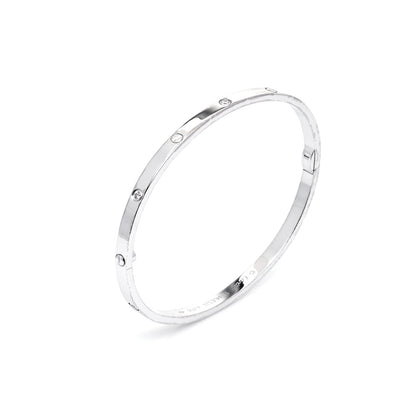 Cartier 18K White Gold 6 Diamond Small LOVE Bracelet 18 5 of 7