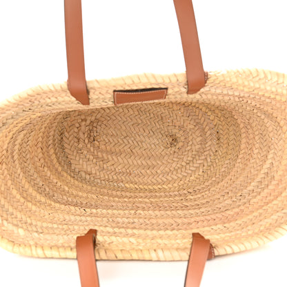 Celine Raffia Calfskin Triomphe Medium Panier Tan 5 of 9