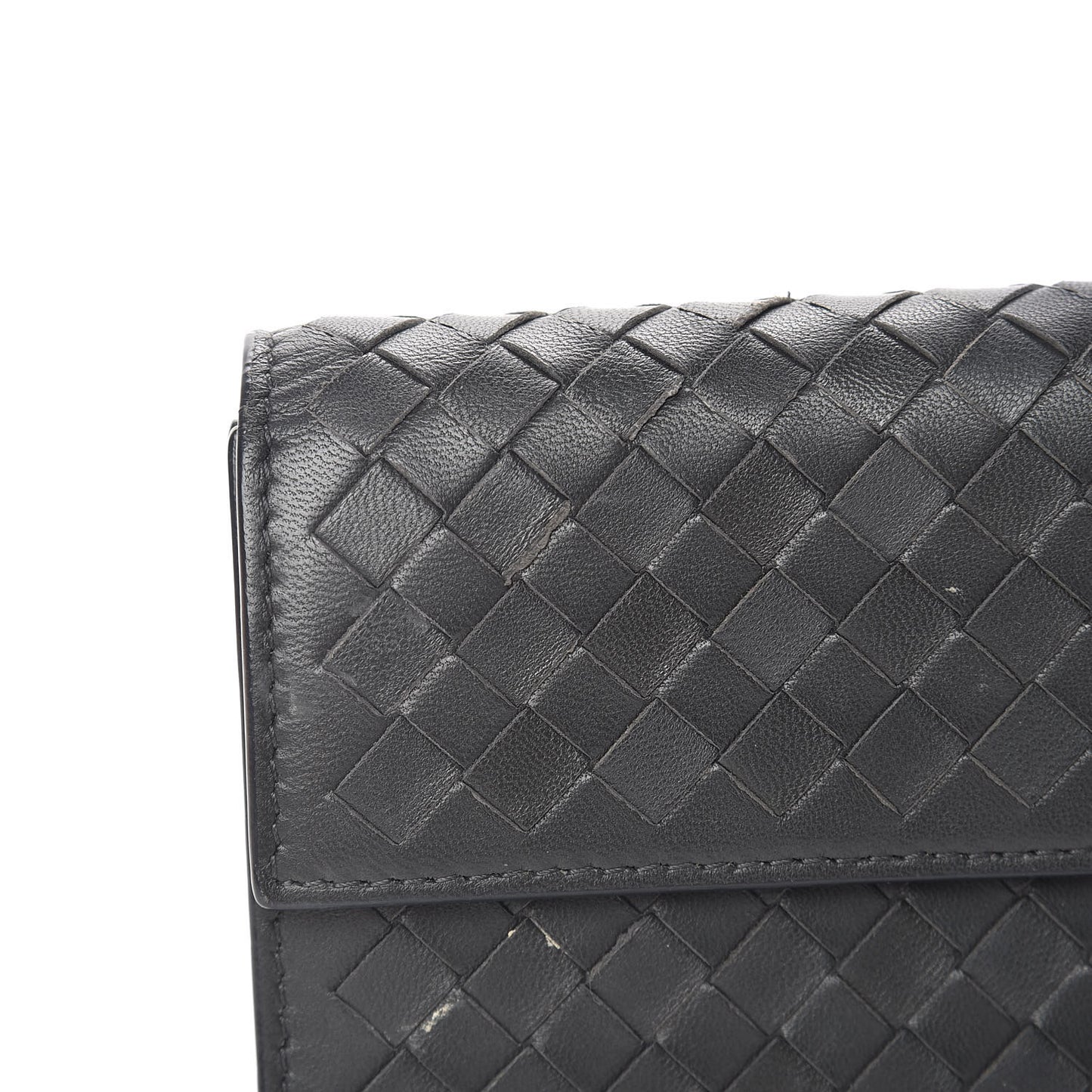 Nappa Intrecciato Continental Wallet Light Grey
