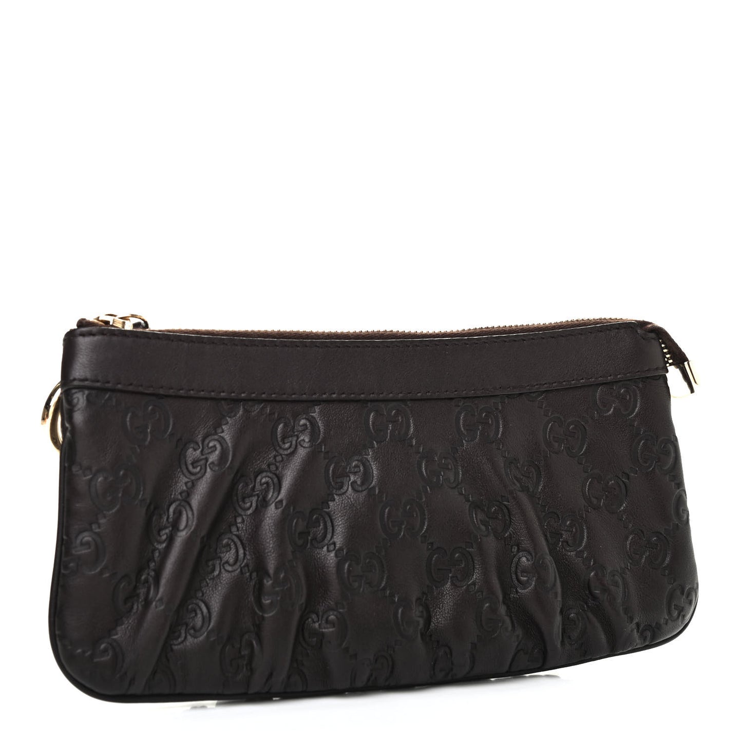 Guccissima Signature New Britt Wristlet Chocolate