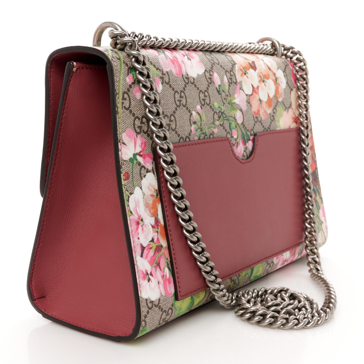 GG Supreme Monogram Blooms Medium Padlock Shoulder Bag Beige Multicolor Dry Rose