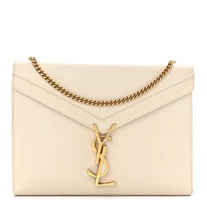 Saint Laurent Grain De Poudre Monogram Cassandra Chain Wallet Crema Soft Rouge Legion 1 of 9