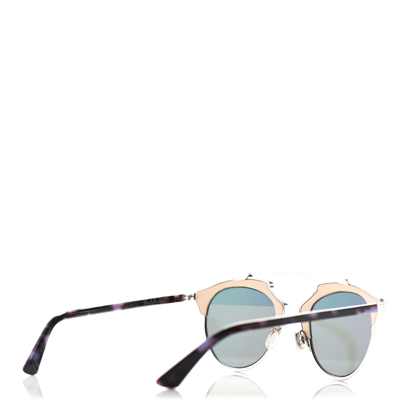 Metal Lambskin So Real Sunglasses Beige