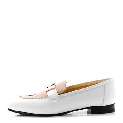 Hermes Calfskin Womens Paris Loafers 37 White Bois De Santal 1 of 9