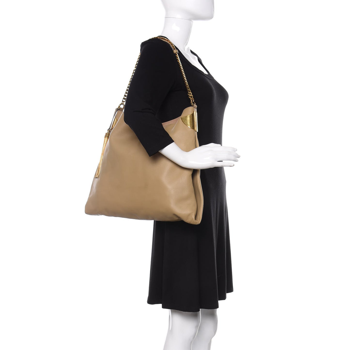 Lambskin 1970 Large Shoulder Bag Beige