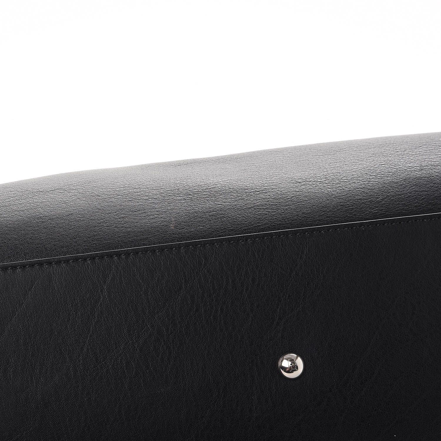 Fendi Vitello Dolce Shiny Nappa Large Peekaboo Iconic Satchel Black Camelia 11 of 13