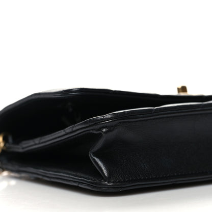 Chanel Lambskin Quilted Pearl Crush Wallet On Chain WOC Black 10 of 14