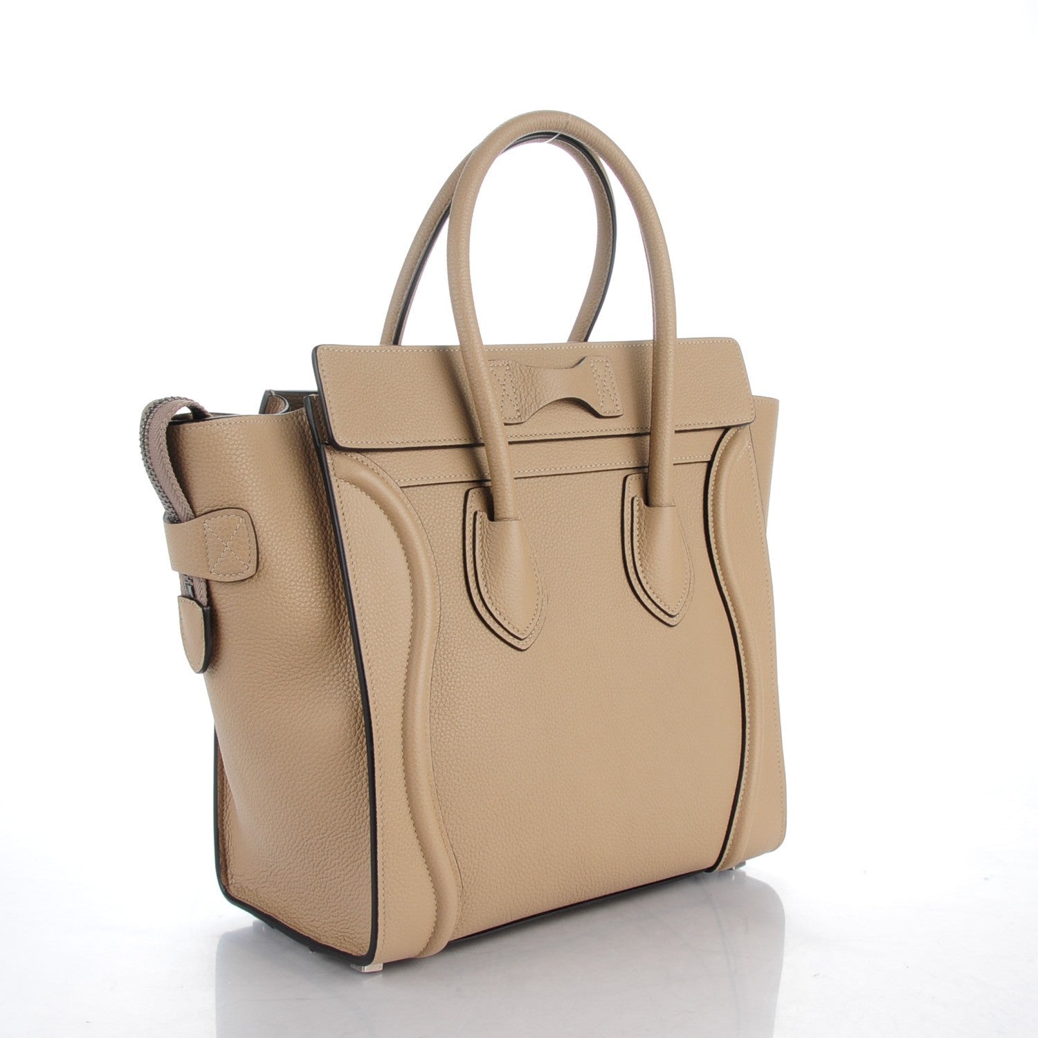 Celine Drummed Calfskin Micro Luggage Taupe 3 of 8