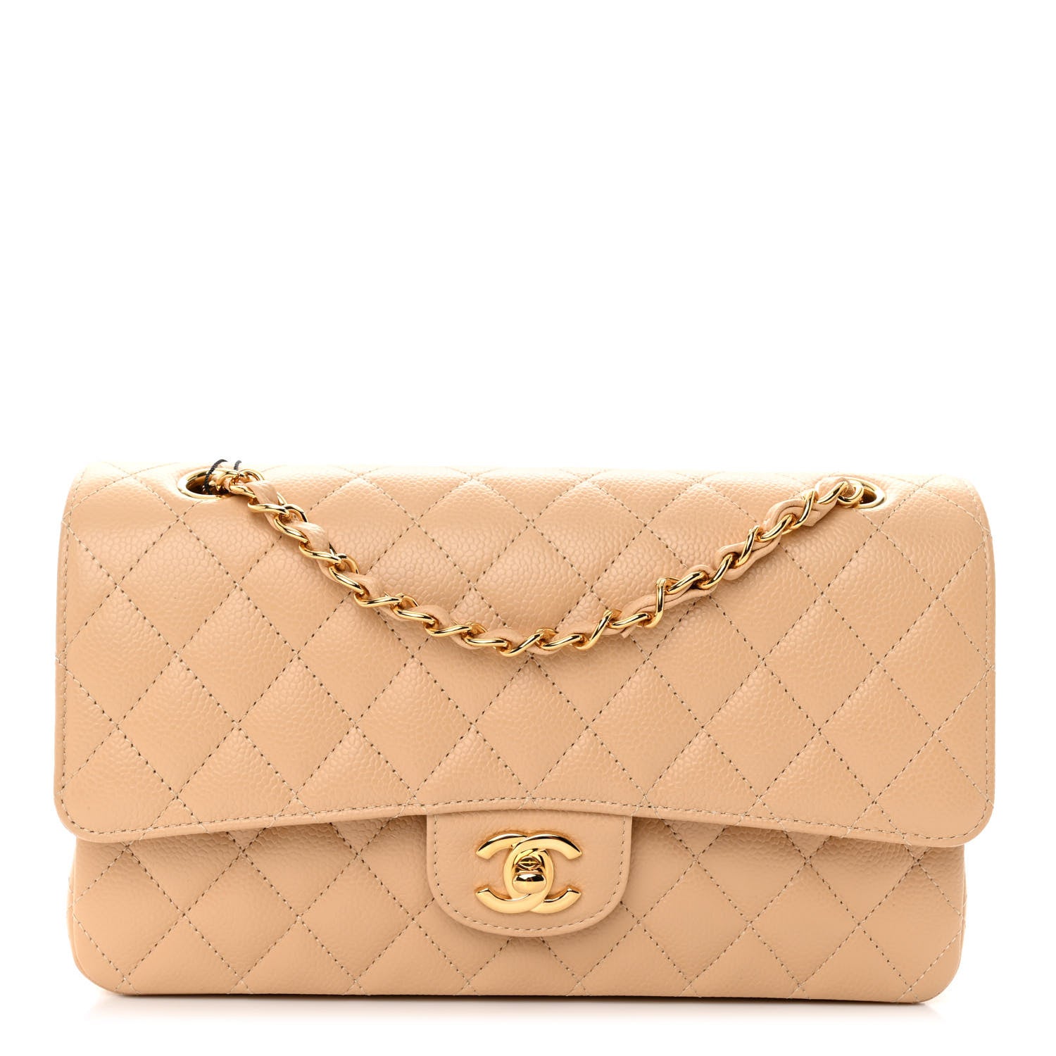 Chanel Caviar Quilted Medium Double Flap Beige 1 of 10