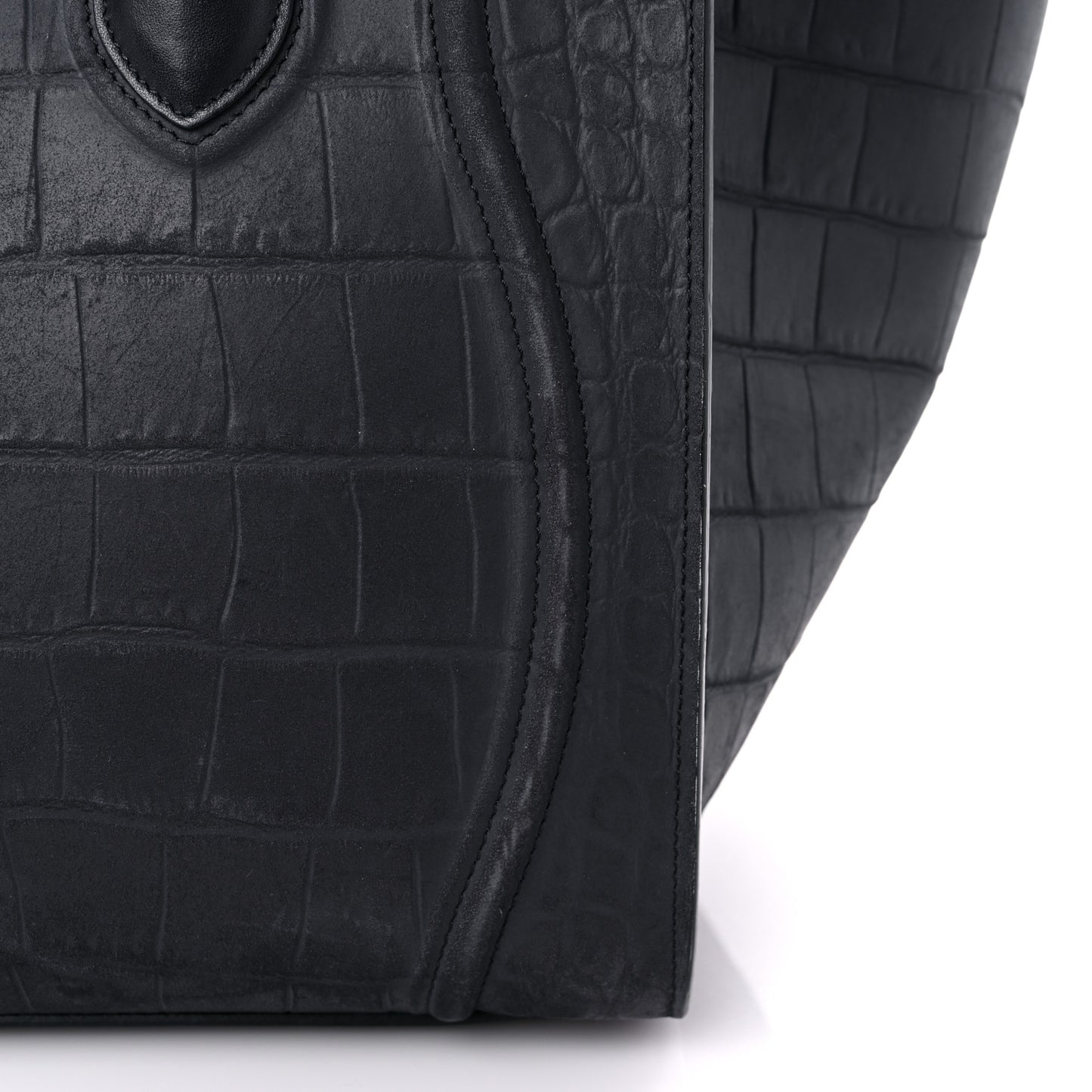 Crocodile Embossed Calfskin Medium Phantom Luggage Navy Blue