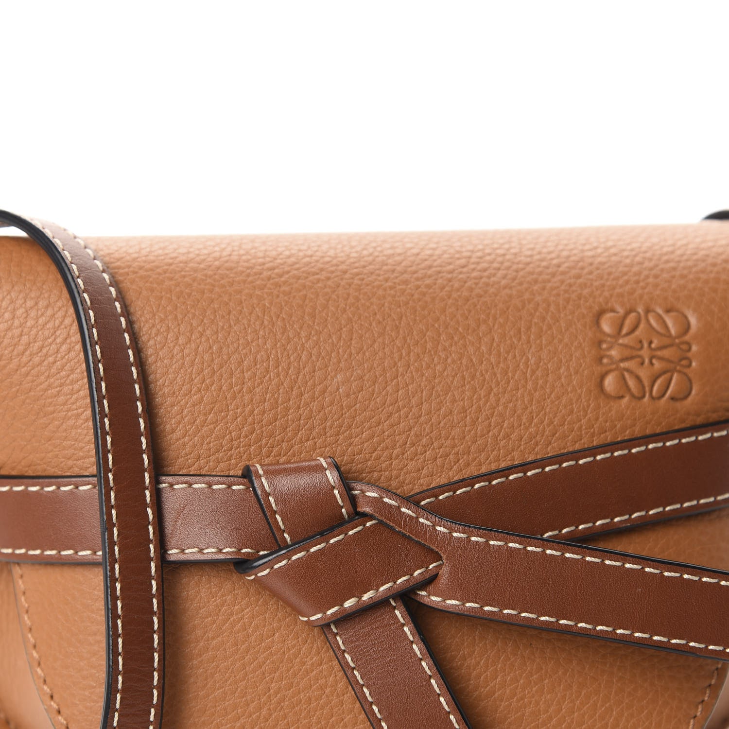 Loewe Grained Calfskin Mini Gate Crossbody Bag Caramel Pecan 10 of 10