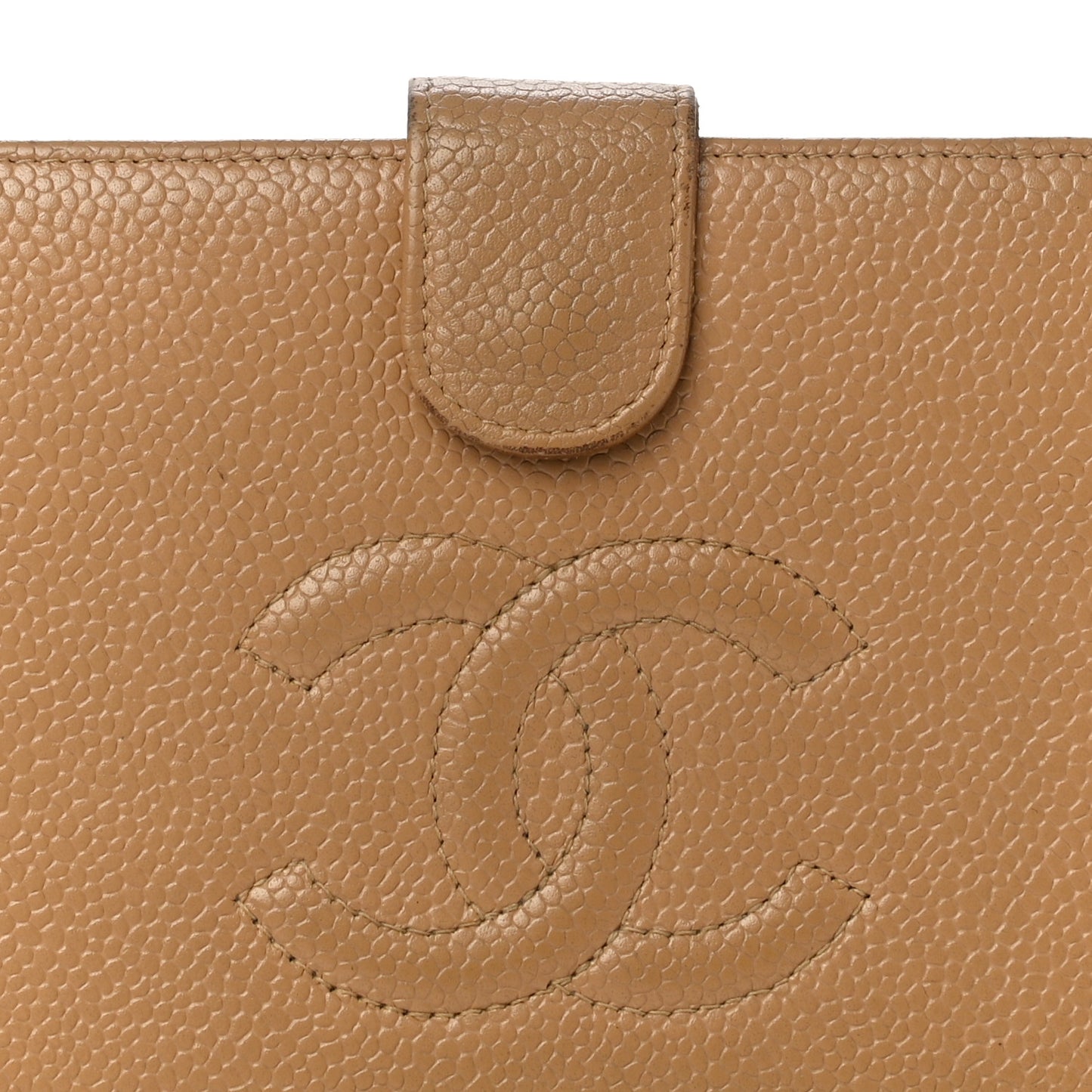Caviar Timeless CC French Wallet Beige