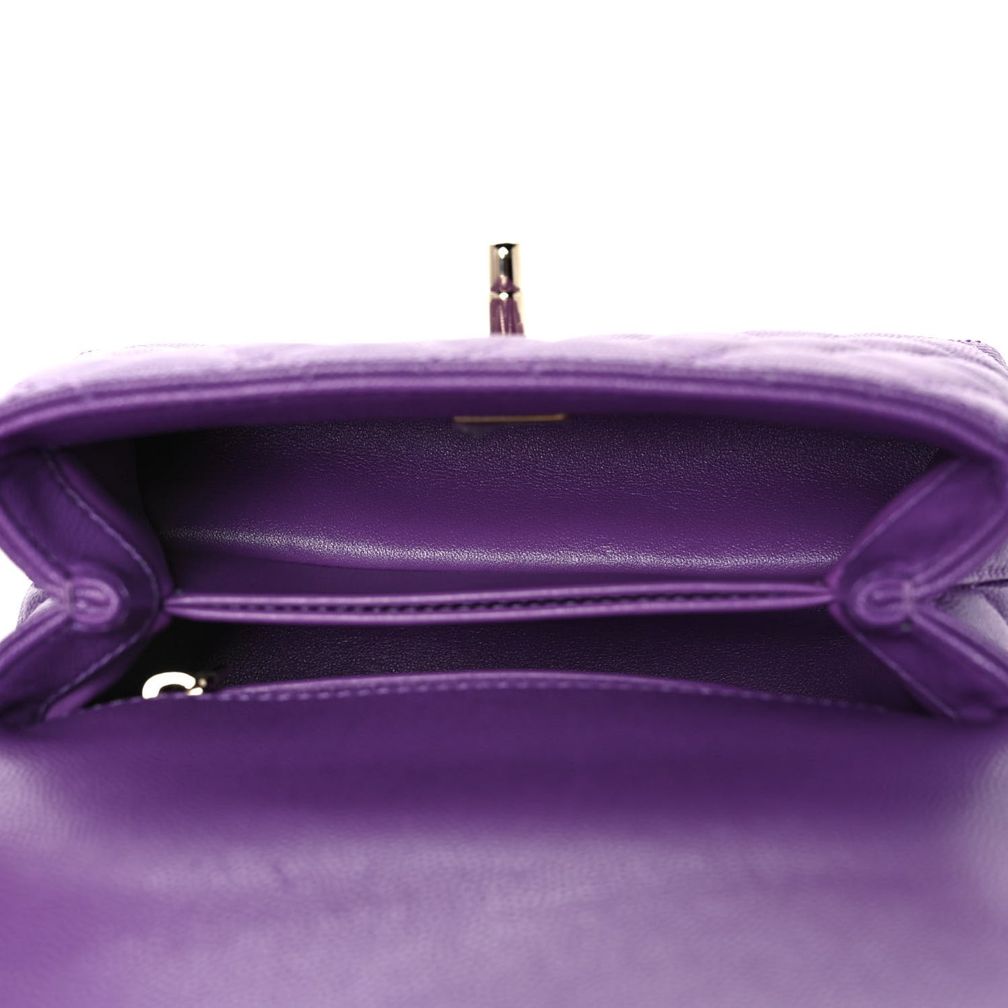 Caviar Quilted Extra Mini Coco Handle Flap Purple