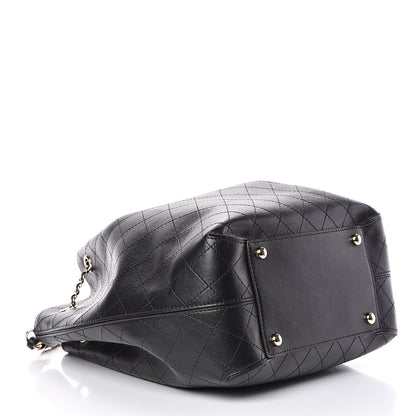 Chanel Calfskin Stitched Drawstring Bag Black 4 of 10