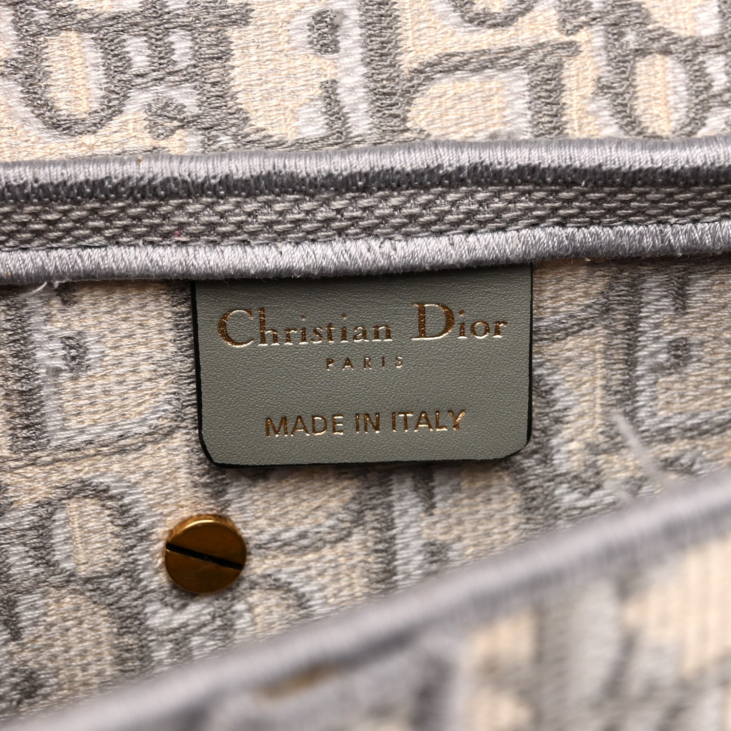 Christian Dior Oblique Embroidered Saddle Bag Gray 6 of 14