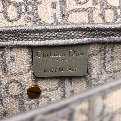 Christian Dior Oblique Embroidered Saddle Bag Gray 6 of 14