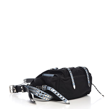 Prada Nylon New Vela Studded Messenger Black Astrale 4 of 13
