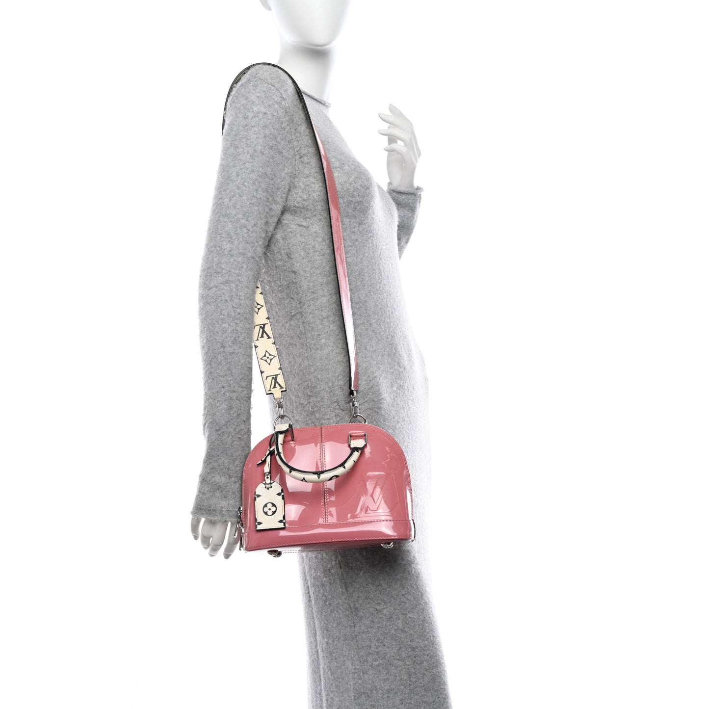 LOUIS VUITTON Patent Monogram Alma BB Rose Blush