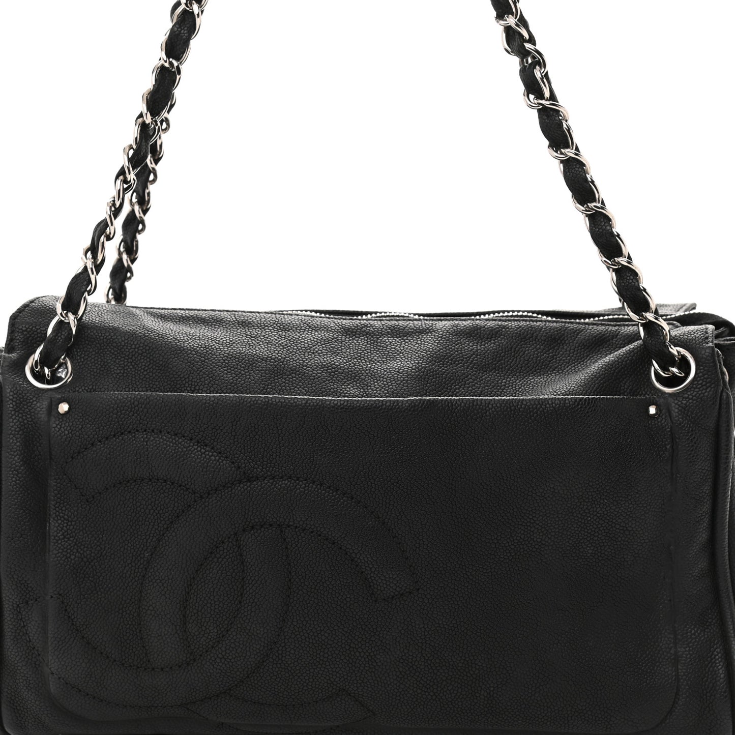 Caviar Diagonal Ligne Tote Black