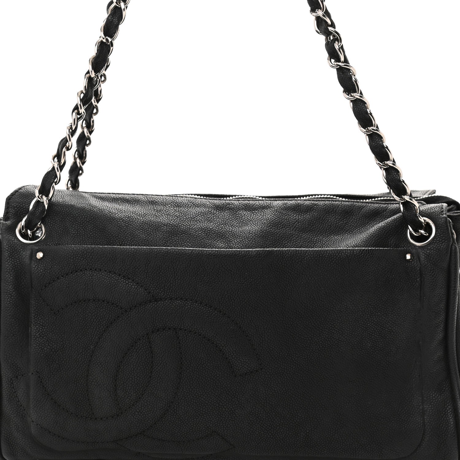 Chanel Caviar Diagonal Ligne Tote Black 8 of 13