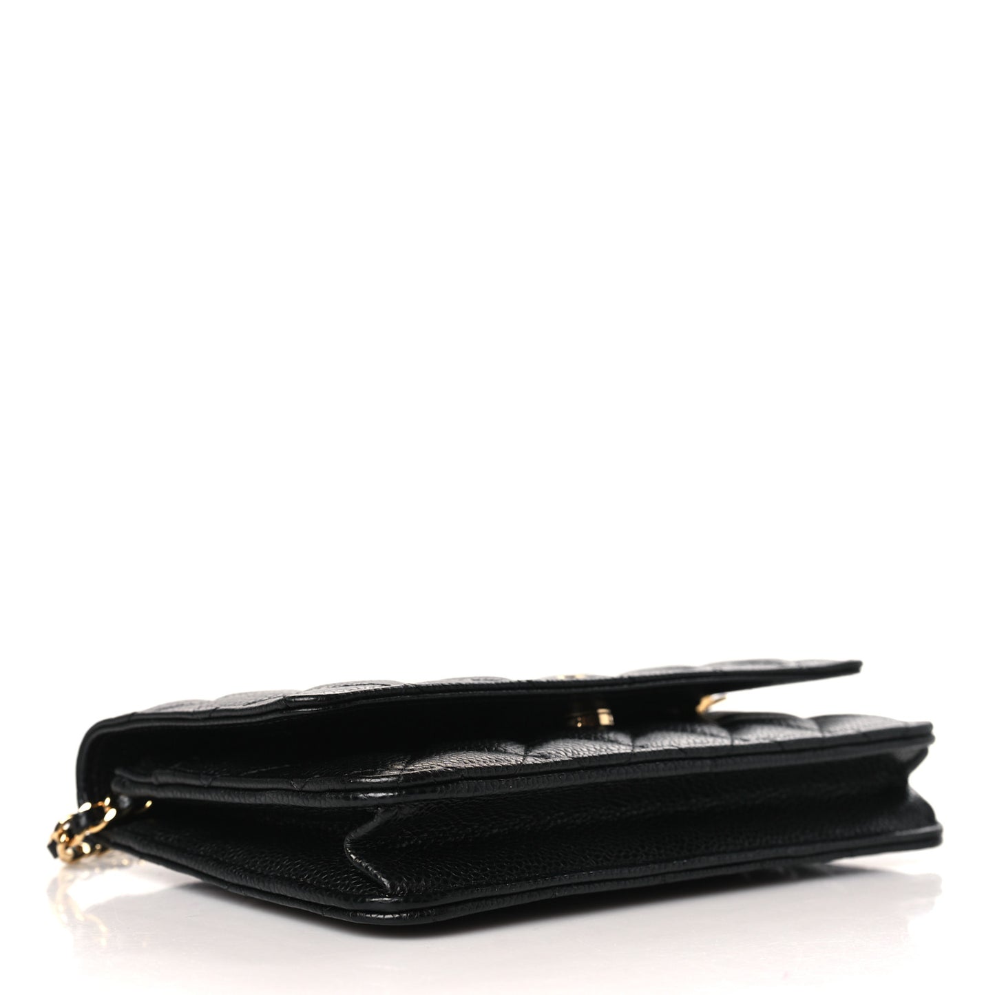 Caviar Quilted Wallet on Chain WOC Black