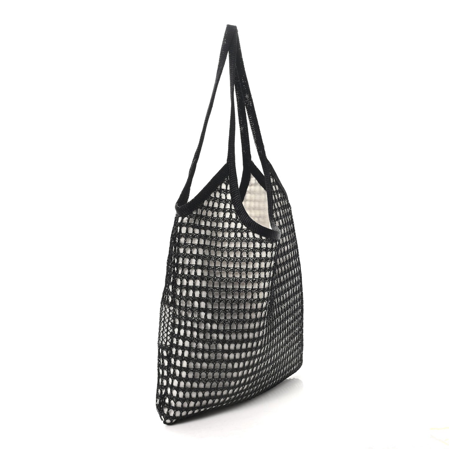 Raffia Effect Linen Logo Ivy Bag Black Natural