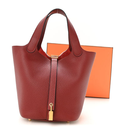 Hermes Taurillon Clemence Picotin Lock 18 PM Rouge H 13 of 13