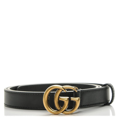 Gucci Calfskin Double G 20mm Belt 85 34 Black 1 of 6