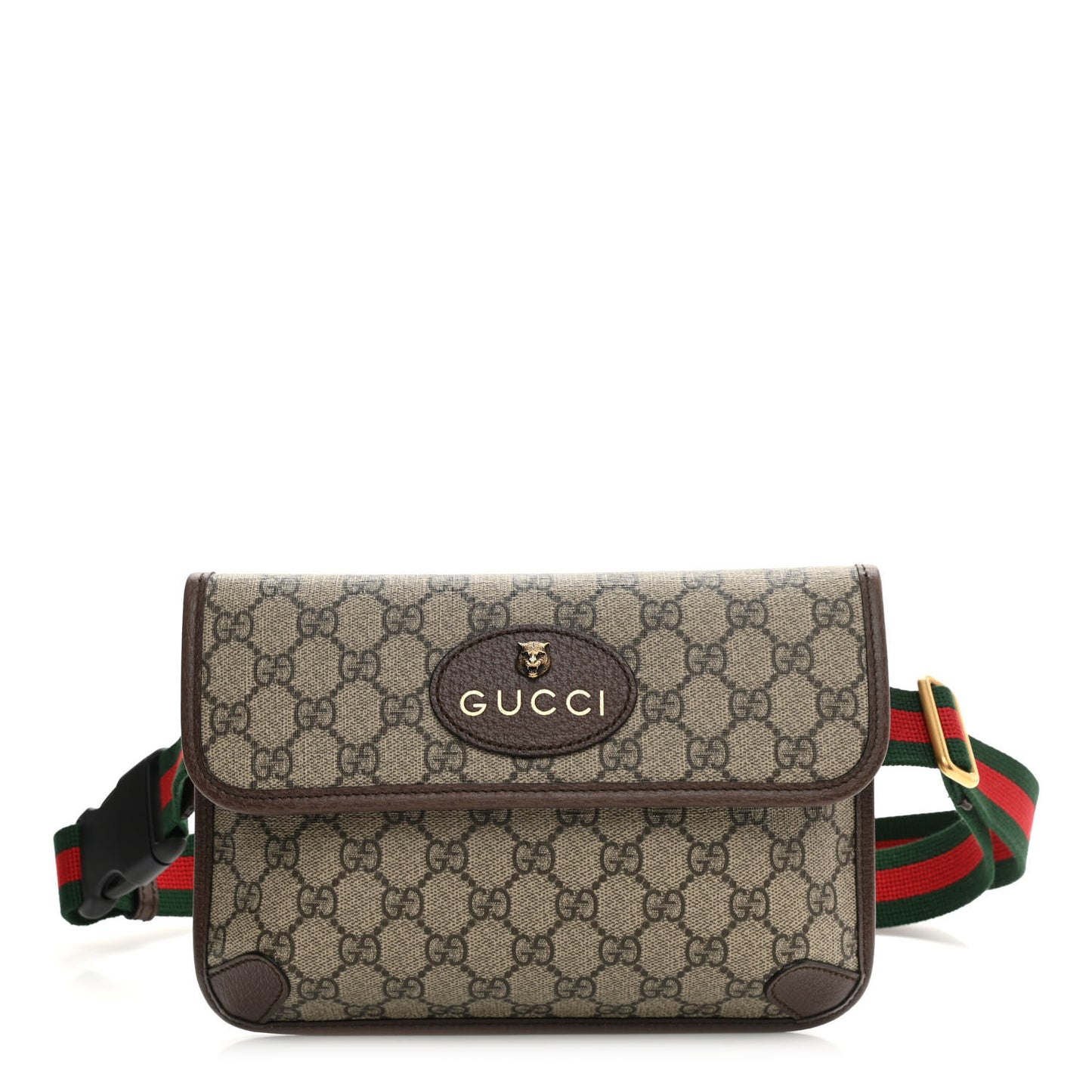 GG Supreme Monogram Neo Vintage Web Belt Bag Brown