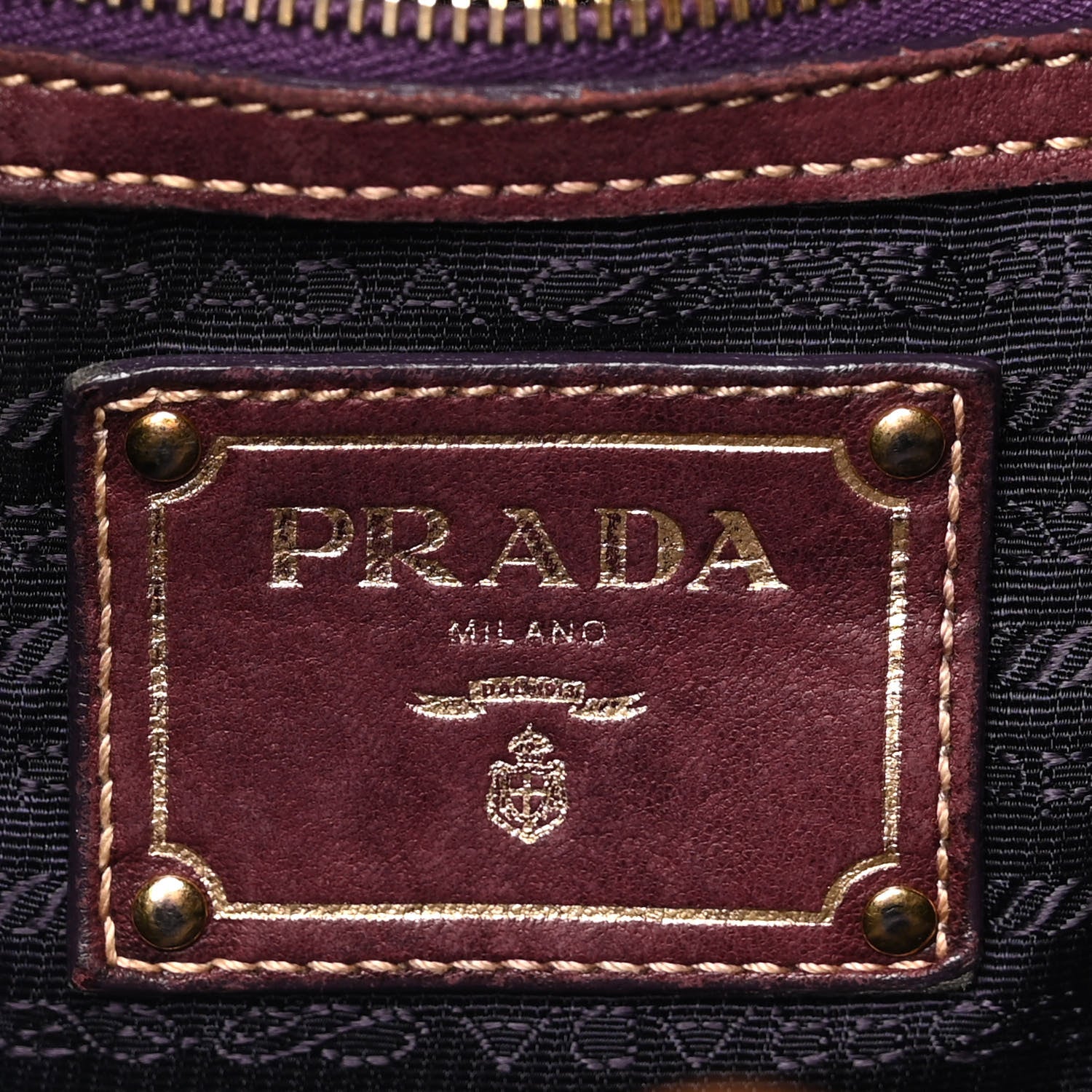 Prada Tessuto Nylon Jacquard Logo Drawstring Tote Viola 6 of 10