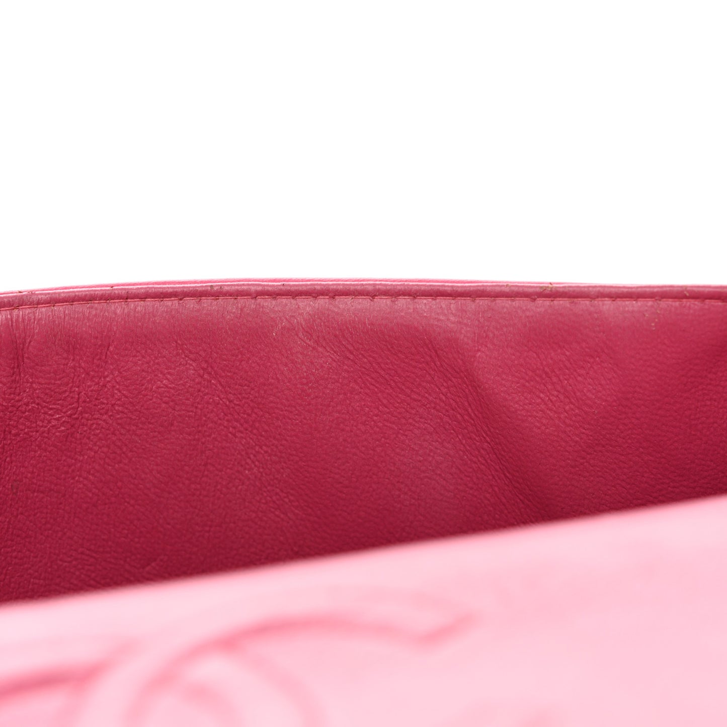 Patent Quilted Medium Double Flap Dark Pink