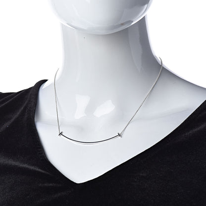 Tiffany Sterling Silver Large T Smile Pendant Necklace 2 of 6