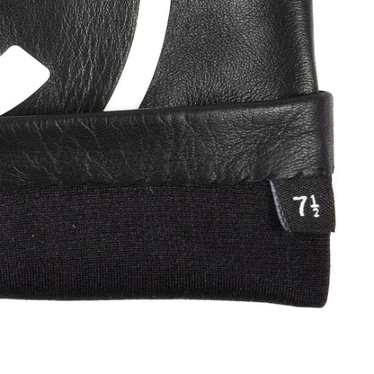 Chanel Lambskin CC Gloves 7.5 Black 4 of 5