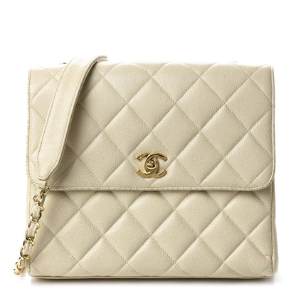 Chanel Caviar Quilted Medium Single Flap Ivory 1 of 14