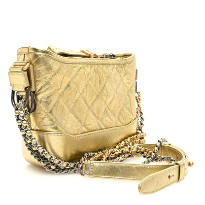 Chanel Metallic Aged Calfskin Quilted Small Gabrielle Hobo Gold 3 of 10