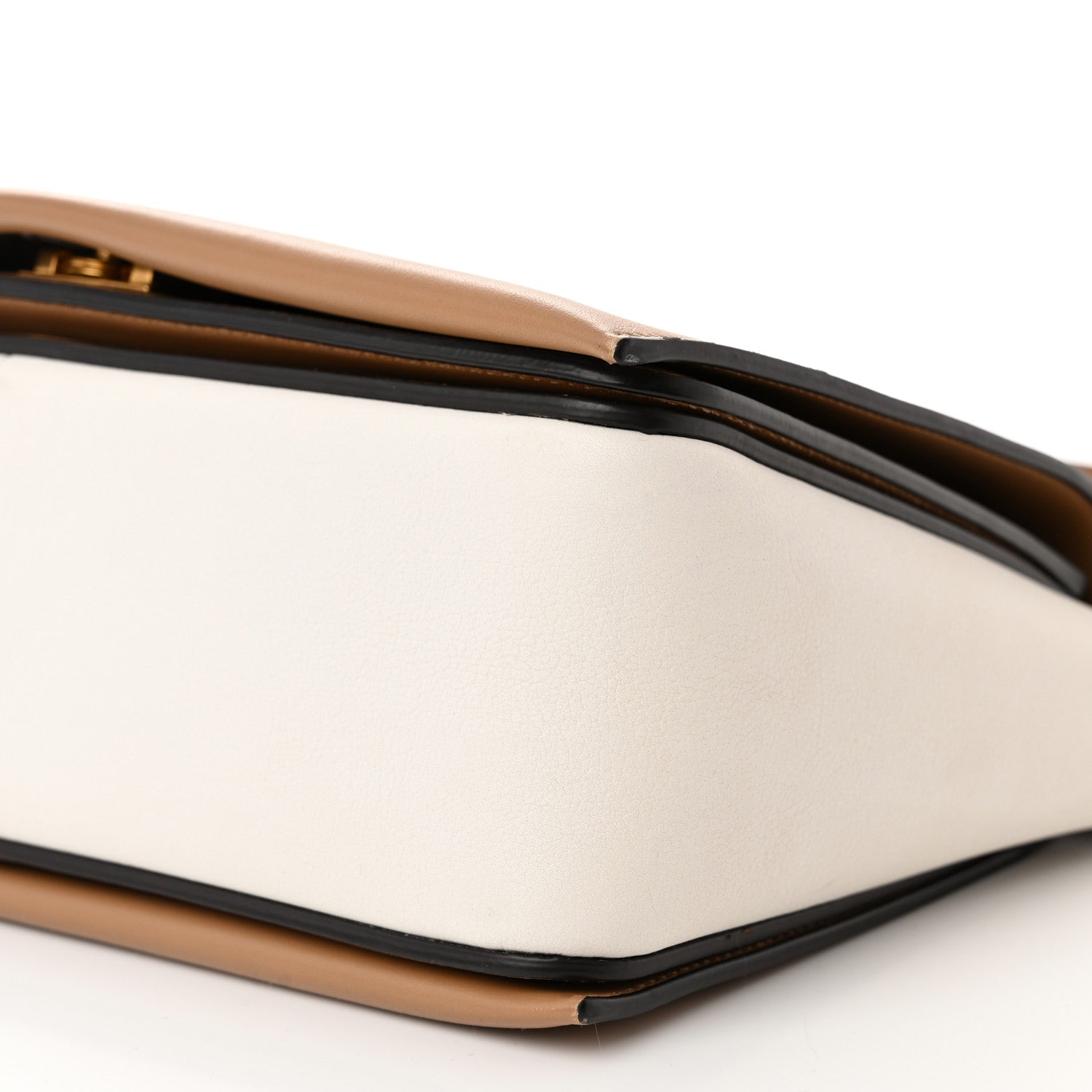 Celine Shiny Smooth Calfskin Medium Frame Shoulder Bag Tan Optic White 10 of 13