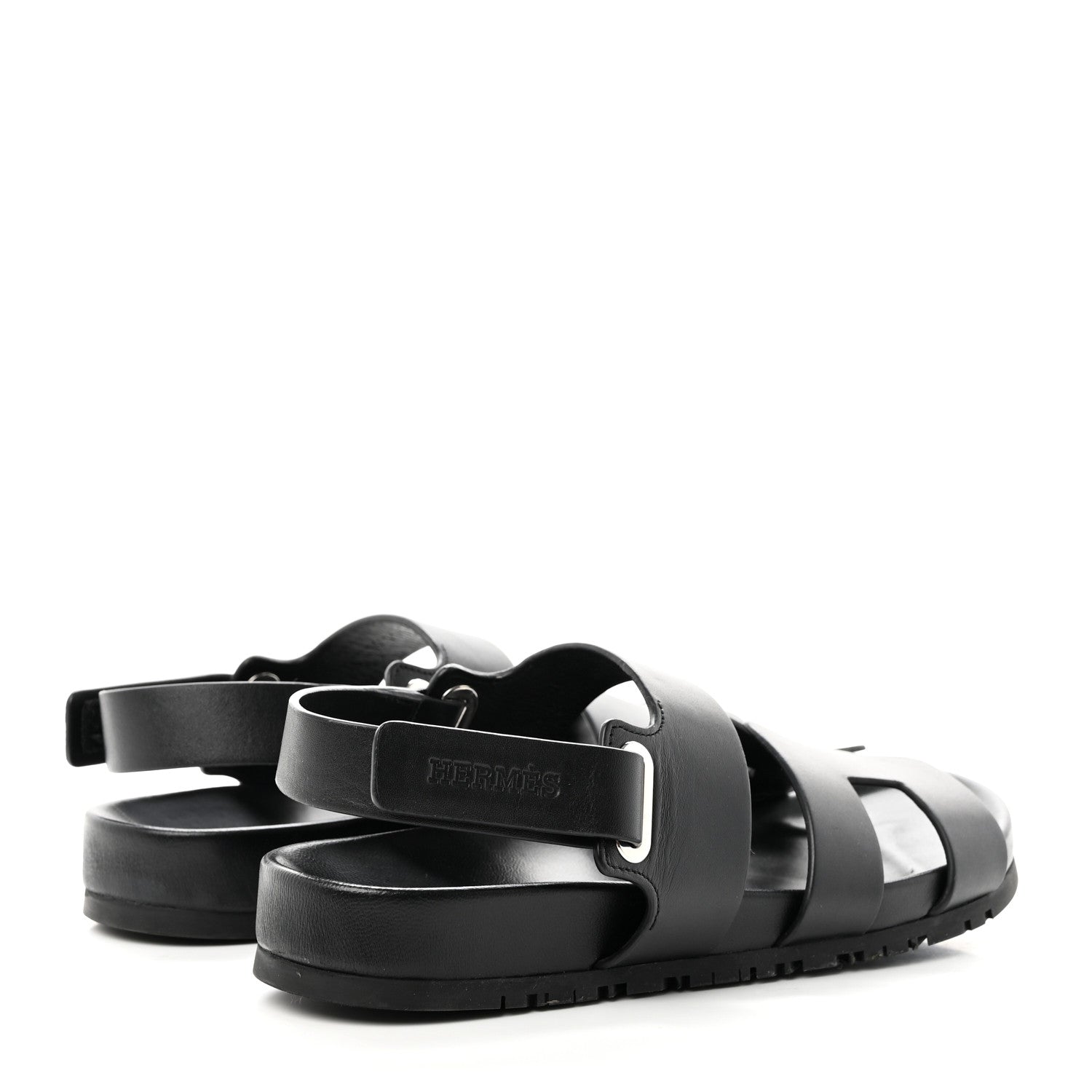 Hermes Calfskin Womens Takara Sandals 38 Black 4 of 12