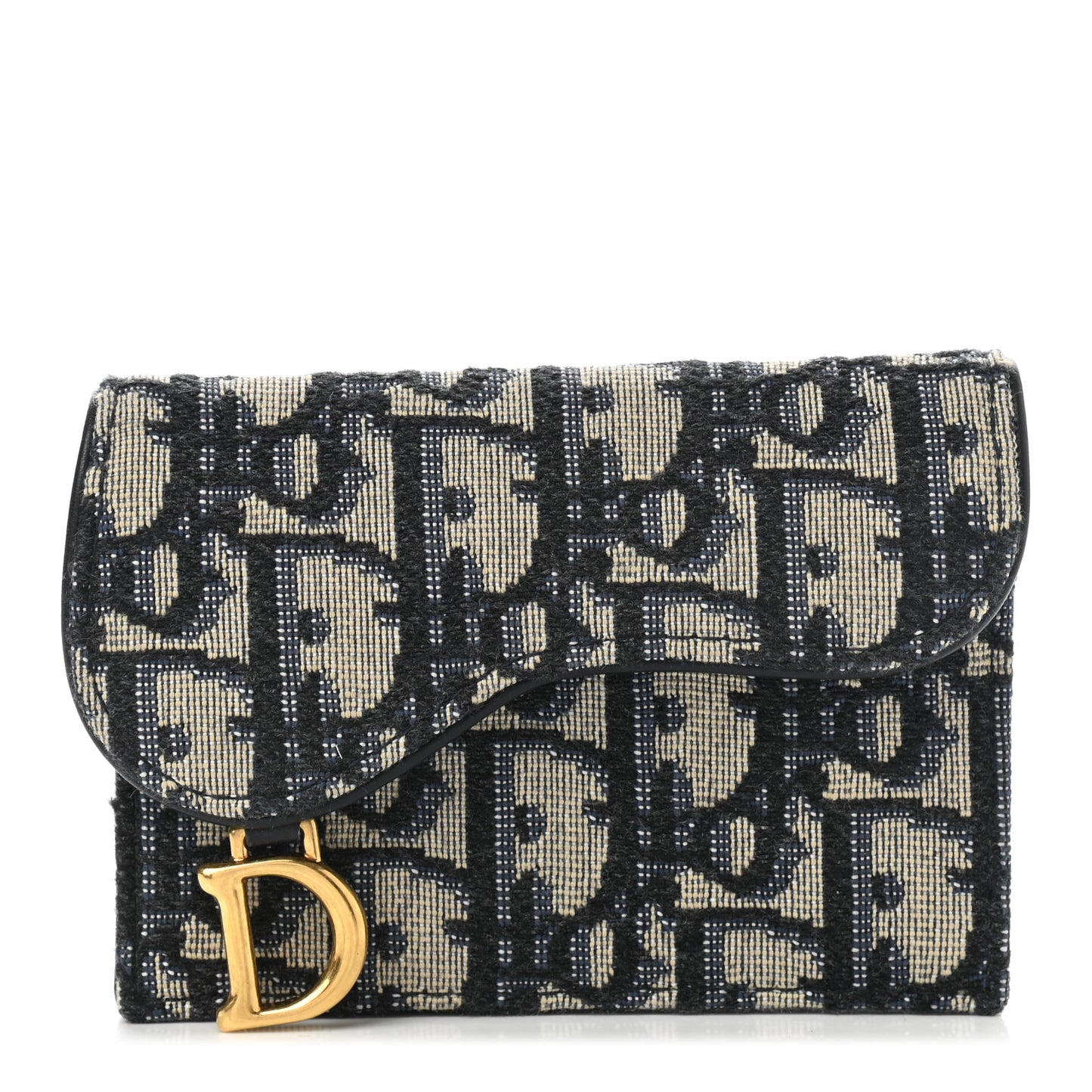 Oblique Saddle Card Holder Blue