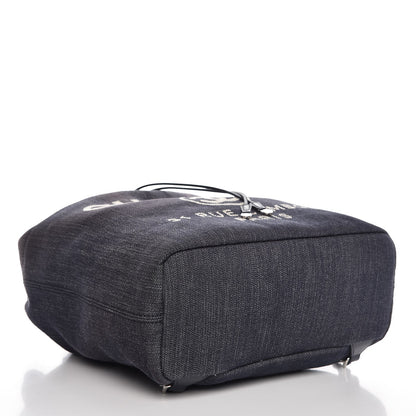 Chanel Canvas Large Deauville Backpack Denim Blue 4 of 7