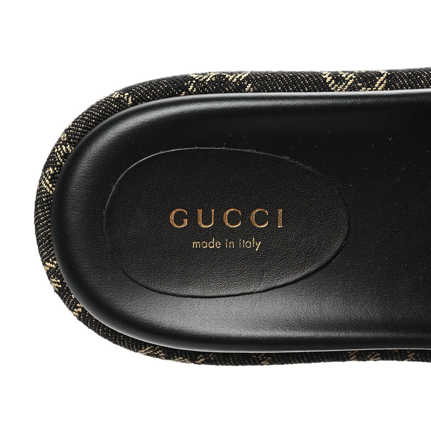 Gucci Jacquard Black Denim GG Monogram Angelina Platform 55mm Slide Sandals 37.5 Black Ivory 7 of 9