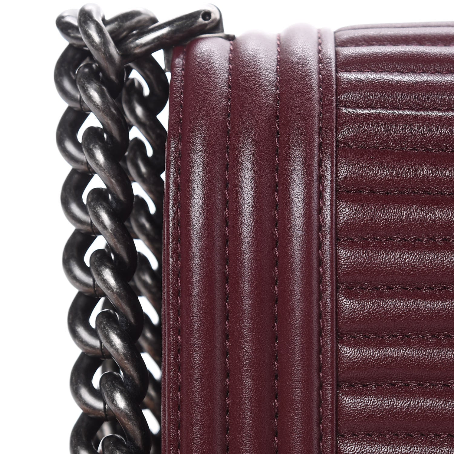 Chanel Calfskin Horizontal Quilted Medium Boy Flap Burgundy 8 of 12