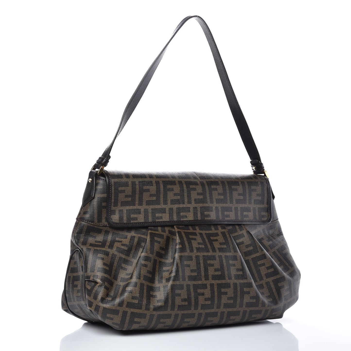 Zucca Spalmati Vitello Elite Tomorrow Shoulder Bag Tobacco Ebano