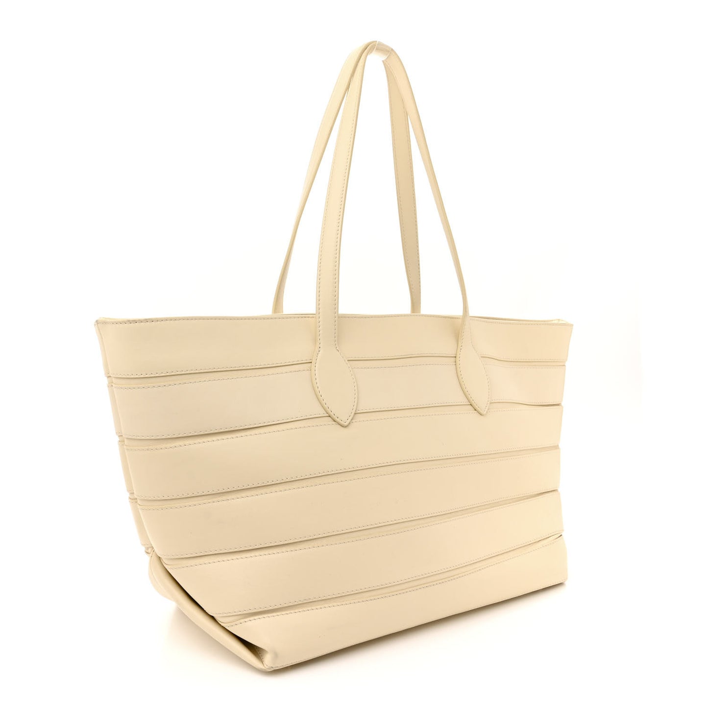 Calfskin Banded Florence Tote Cream