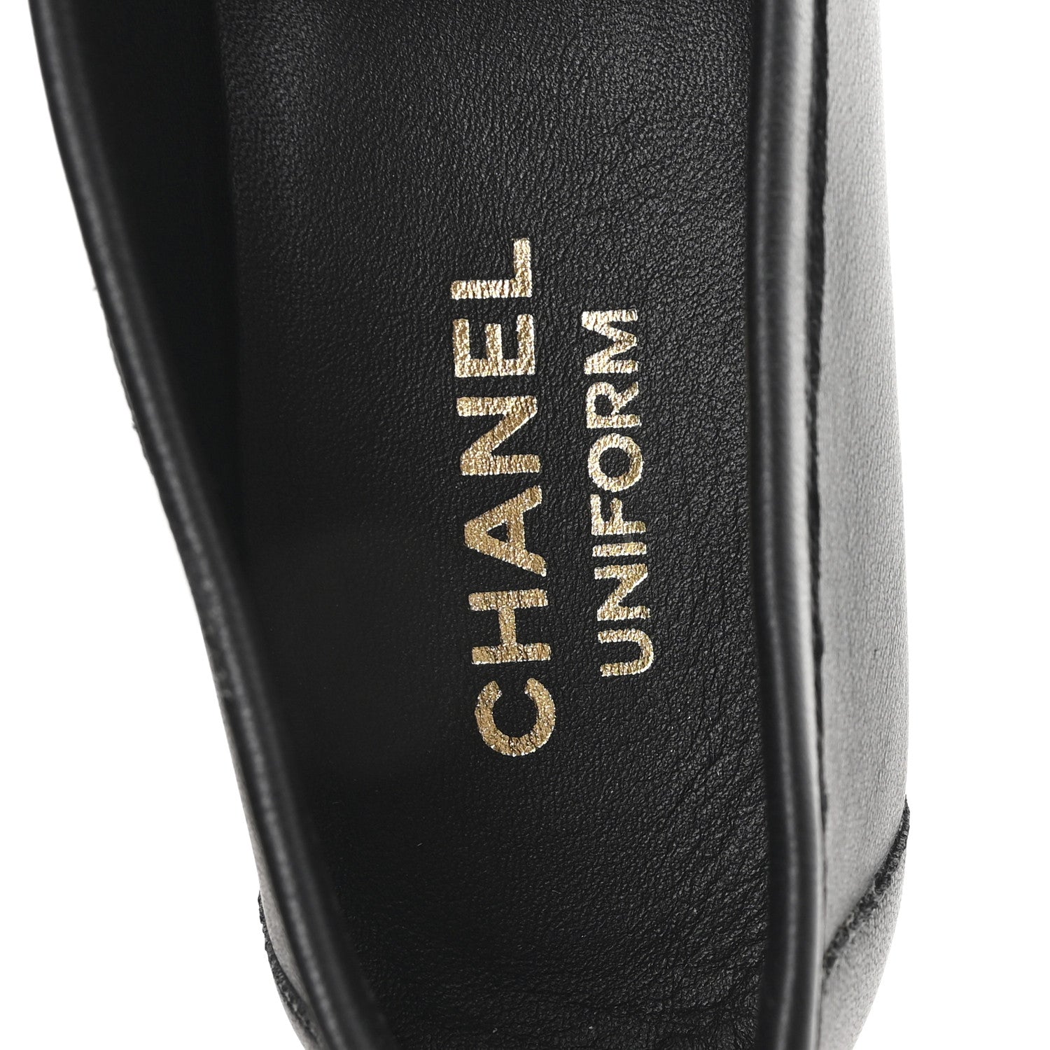 Chanel Lambskin Womens Stitched CC Loafers 38 Black 8 of 9