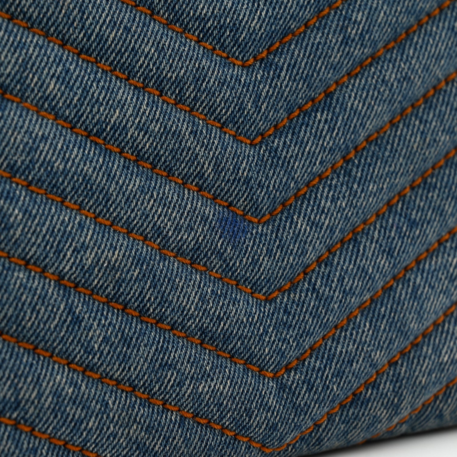 Saint Laurent Denim Matelasse Chevron Monogram A5 Wristlet Blue 9 of 9