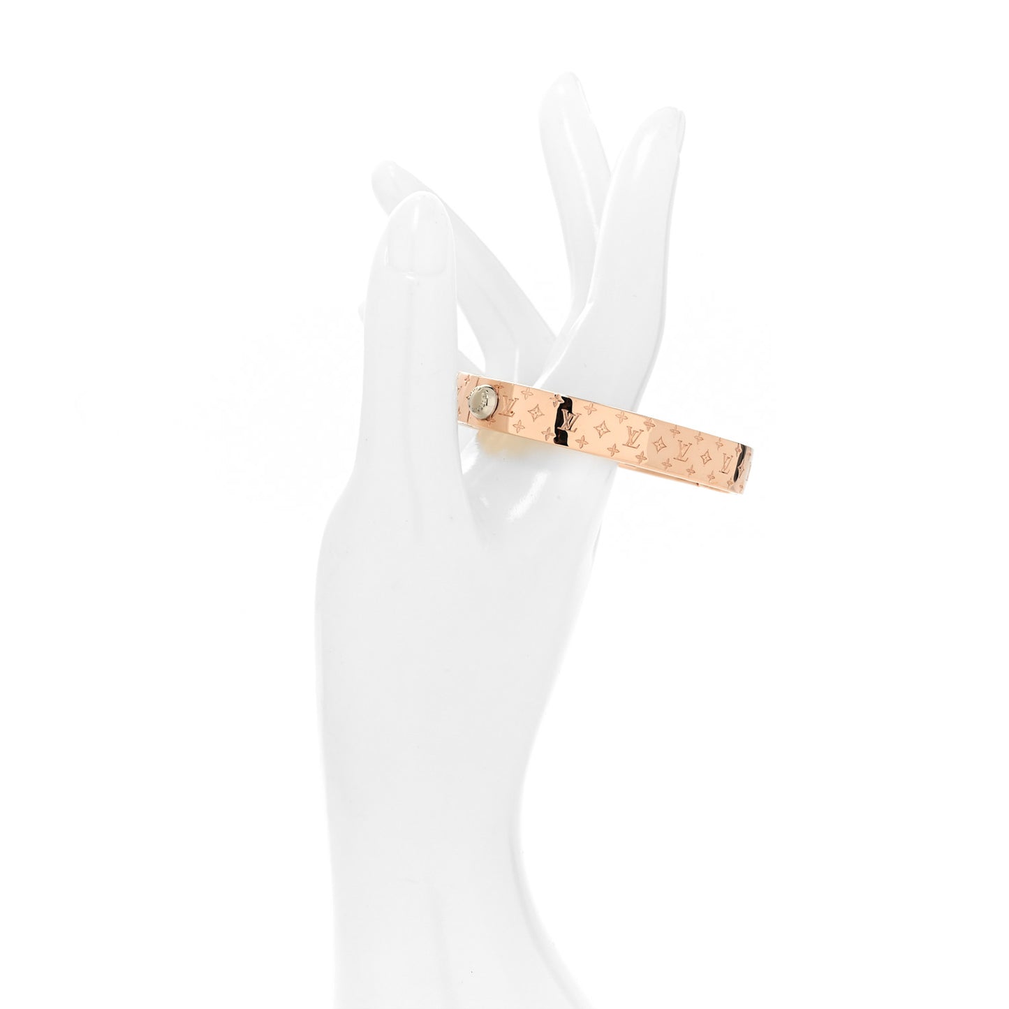 Brass Monogram Nanogram Cuff S Pink Gold